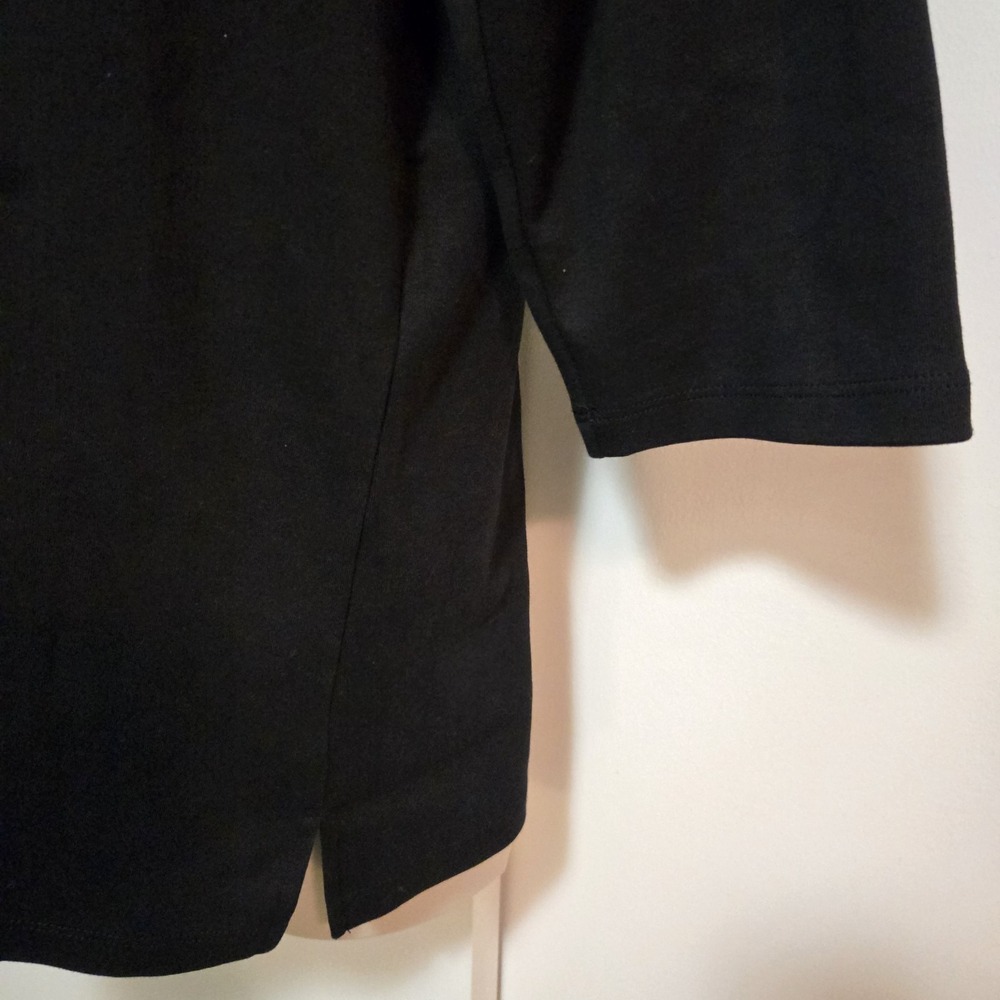 Quacker Factory All is Bright Holiday Bling 3/4 Sleeve T Shirt‎ Black Holiday XL - Picture 4 of 8